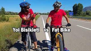 Fat Bike vs Yol Bisikleti Fat Bike vs Road BikeKim Kazandı [upl. by Farra]