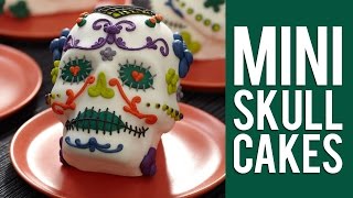 How to Make Day of the Dead Mini Skull Cakes [upl. by Esimaj589]