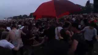 LEEDS FEST 2015 Bring Me The Horizon Happy Song Intro Mosh Pit [upl. by Rj]