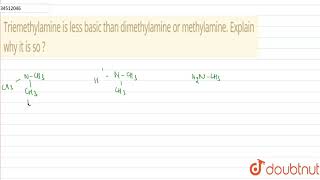 Triemethylamine is less basic than dimethylamine or methylamine Explain why it is so [upl. by Ednutabab414]