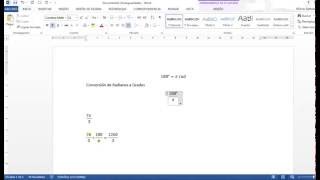 Convertir Radianes a grados en word [upl. by Abramo]