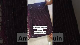 Purple sequin saree from Amazon under 800rs saree sequinssaree shorts youtubeshorts viralvideo [upl. by Mattox]