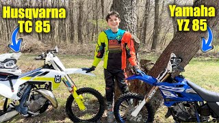 KTM Husqvarna TC 85 vs Yamaha YZ 85 2Stroke Dirt Bike SHOOTOUT [upl. by Omero937]