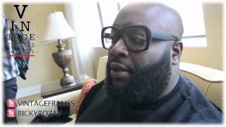 Rick Ross Reveals Samples Of His Sunglasses Line With Corey Shapiro vintageframes [upl. by Suoinuj]