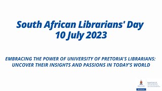 South African Librarians Day 10 July 2023 [upl. by Heilner]