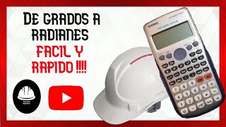 🔵Como pasar la calculadora de GRADOS a RADIANES FACIL Y RAPIDO🔥 [upl. by Tarsuss]