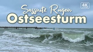 Sturm an der Ostsee  Sassnitz Rügen 2021 4K Walk Binaural ASMR [upl. by Susannah]