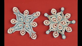 DIY Christmas Decorations Paper Quilling Snowflake Ornament ❄ [upl. by Osborne]