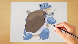 How to draw Blastoise  Step by step  Pokémon 009 [upl. by Daniele]