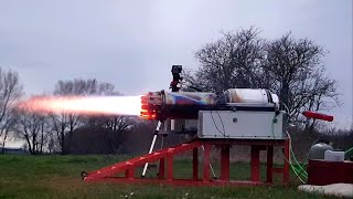 Handmade Jet Engine First Thrust Test With Afterburner at 1Bar [upl. by Otero898]