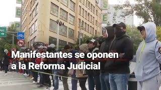 CONTINUA EL RECHAZO A LA REFORMA JUDICIAL  Manifestantes cierran los accesos del Senado [upl. by Yde778]