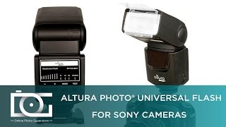 Flash for SONY Cameras APUNV1 Universal Speedlite Tutorial  By Altura Photo® [upl. by Annalise]