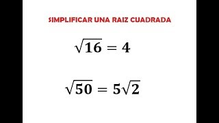 Simplificar una raíz cuadrada [upl. by Lacagnia204]