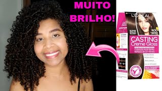 FIZ BANHO DE BRILHO NO MEU CABELO CACHEADO  casting creme gloss loreal [upl. by Sloan]