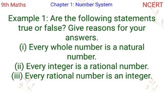 Are the following statements true or false Give reasons for your answersi Every whole number [upl. by Adnaerb]