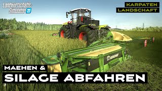 LS22  Karpatenlandschaft 60  Silage abfahren mit Follow Me mähen und Bestände checken [upl. by Nirre]