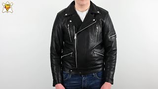 Goldtop 617 Leather Motorcycle Jacket  Black [upl. by Hartwell]