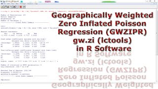 Geographically Weighted Zero Inflated Poisson Regression GWZIPR gwzi lctools in R Software [upl. by Alidis]