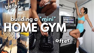 Building a Mini Home Gym ✨ Garage Makeover  Treadmill Review [upl. by Wenger]