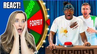 reacting to SIDEMEN FORFEIT WHEEL OF FORTUNE [upl. by Steward207]