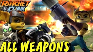 Ratchet and Clank 1 2 amp 3  All Weapons [upl. by Etnaid]