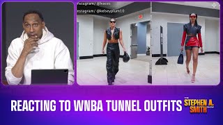 Stephen A reacts to WNBA tunnel outfits [upl. by Firmin961]