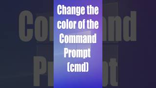 💻 CMD Trick Change the color of the Command Prompt cmd cmdtricks cmdcommand [upl. by Herahab]