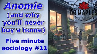 Emile Durkheims Anomie Five minute sociology 11 [upl. by Nomaid]