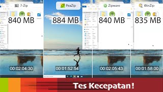 Adu Cepat Aplikasi Zip 7Zip PeaZip Zipware dan Winzip [upl. by Dagney]