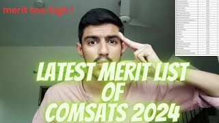 Latest Merit List Of Comsats Univeristy 2024  Life At Comsats University Islamabad [upl. by Marcin]