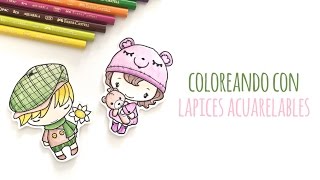 Cómo colorear con lápices acuarelables  TUTORIAL Scrapbook [upl. by Thier360]