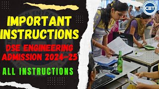 Important Instructions for Direct Second Year Engineering Admission Process 202425  DSE Admission [upl. by Arramahs]