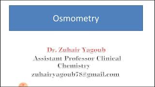 Osmometry [upl. by Tterb]