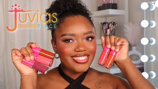 TRYING THE NEW JUVIAS PLACE LIQUID BLUSHES 5 SHADES SWATCHED [upl. by Ahsina]