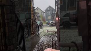 Hail Storm In Calgary 🧊🧊hailstorm calgary weather weatherupdate shorts youtubeshorts [upl. by Nireves264]