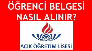 Açık Lise Öğrenci Belgesi Nasıl Alınır [upl. by Yelhak]