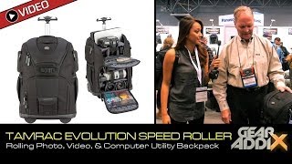 Tamrac Evolution Speed Roller Camera Utility Backpack Photo Plus Expo 2013 [upl. by Ocnarf]