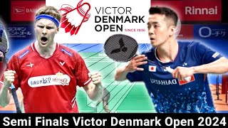 Anders Antonsen  den  vs kenta nishimoto  JPN   SF  Denmark Open 2024 [upl. by Yraht10]