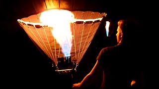 RCHeißluftballon ferngesteuerter ModellBallon Start bei Nacht  Inflating RC Hot Air Balloon [upl. by Server]