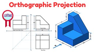 Orthographic Projections in Engineering Drawing  Problem 4 [upl. by Adiaros180]