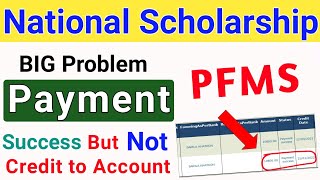 National Scholarship BIG Update Payment Success But Not Credit to Account 😭 PFMS Payment Problem [upl. by Ardni621]