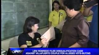 Leni Robredo files DQ case vs Villafuertes for alleged votebuying [upl. by Htieh9]