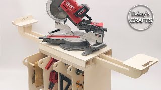 woodworking Expandable mobile workbench for mitersaw [upl. by Dalury723]