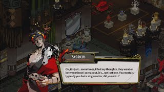 Zagreus asks Achilles if its normal to have feelings for more than one suitor  Hades [upl. by Ahtanaram113]