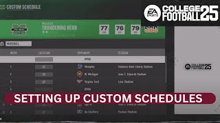 How To Set Up Custom Schedules  College Football 25 [upl. by Ladnar]