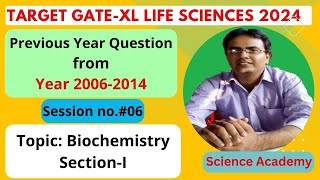 Live Biochemistry PYQ Session no6 GATEXL Biochemistry Section I Year 20062014 Q22Q43 [upl. by Masuh]