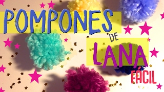 ¿cómo hacer pompones de lana Pompones de lana sin cartón con un tenedor muy fácil paso a paso [upl. by Marmawke]