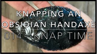 014 Sunday Knapping  Obsidian Biface Acheulean Handaxe obsidian oregon flintknapping [upl. by Angy331]