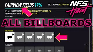 Need For Speed Heat Tutorial  All Billboards In Fairview Fields Guide  Location amp How To Collect [upl. by Barrett]