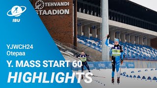 YJWCH24 Otepaa Youth Men Mass Start 60 Highlights [upl. by Nylirek]